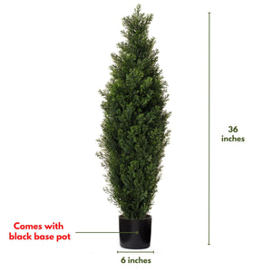 (2 Pack) 3 Ft Cedar Boxwood Topiary