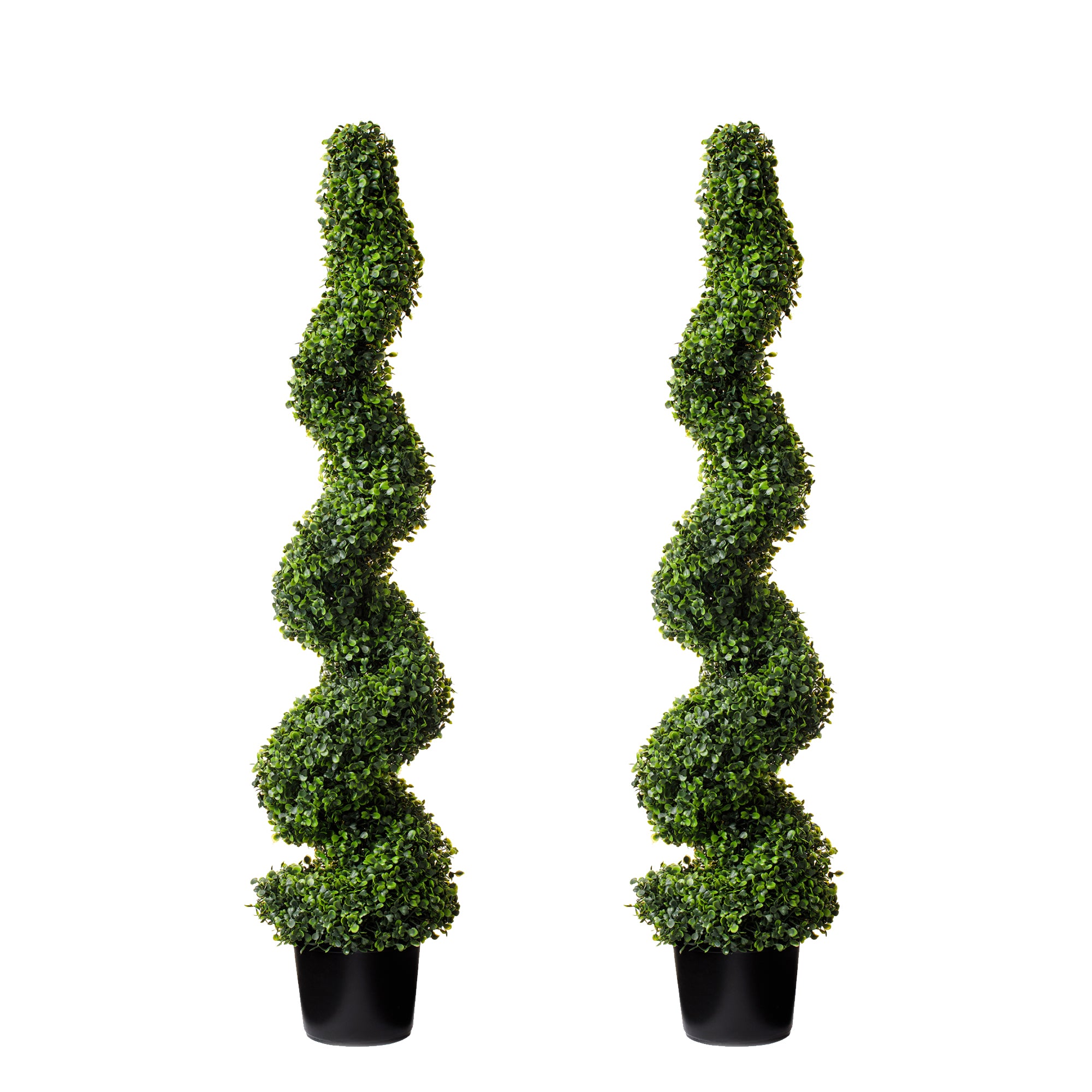 (2 Pack) 4 Ft Spiral Boxwood Topiary