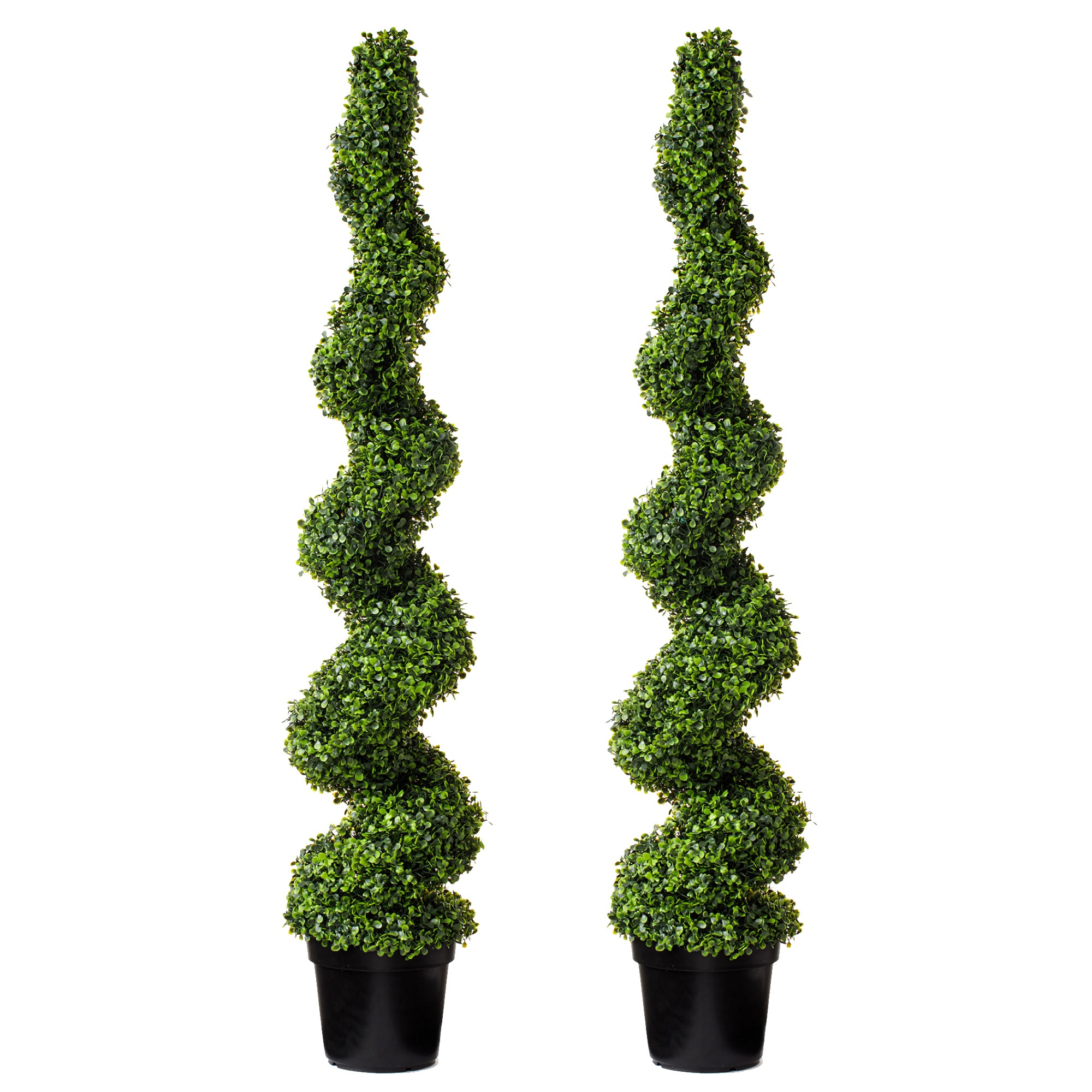 (2 Pack) 5 Ft Spiral Boxwood Topiary