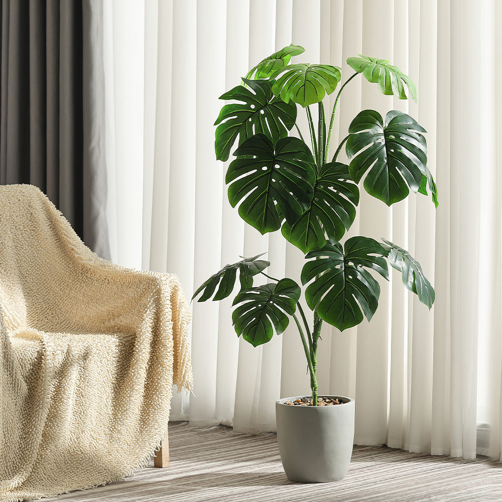 Faux Monstera Plant, Artificial Plants for Home Decor Indoor, Faux Plants, Fake  Plant Decor, Fake Plants Tall Large Fake Plant Artificial Plants Indoor  Tall Plants for Living Room Decor (4 feet)
